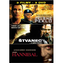 3 Filmy Kolekce: Zelen&eacute; peklo / &Scaron;tvanec / Hannibal DVD