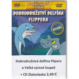 2 DVD + CD rozprávky: Dobrodružství delfína Flippera + Velká sýrová loupež + Zlatovláska CD